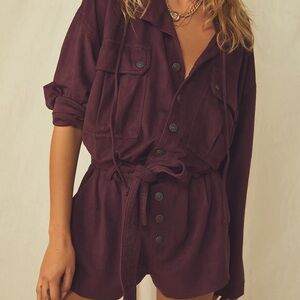 FREE PEOPLE Larson Vegan Shortall Purple Size Medium